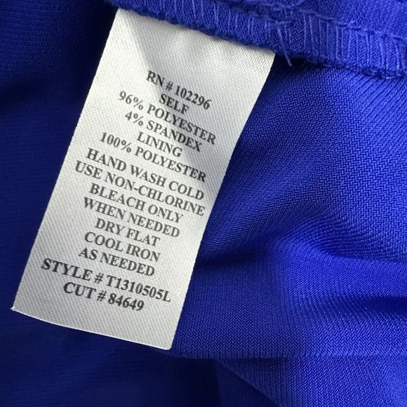 NEW CONNECTED APPAREL Plus 22W Blue Side Tab Pullover Cap Sleeve Sheath Dress - Picture 9 of 12